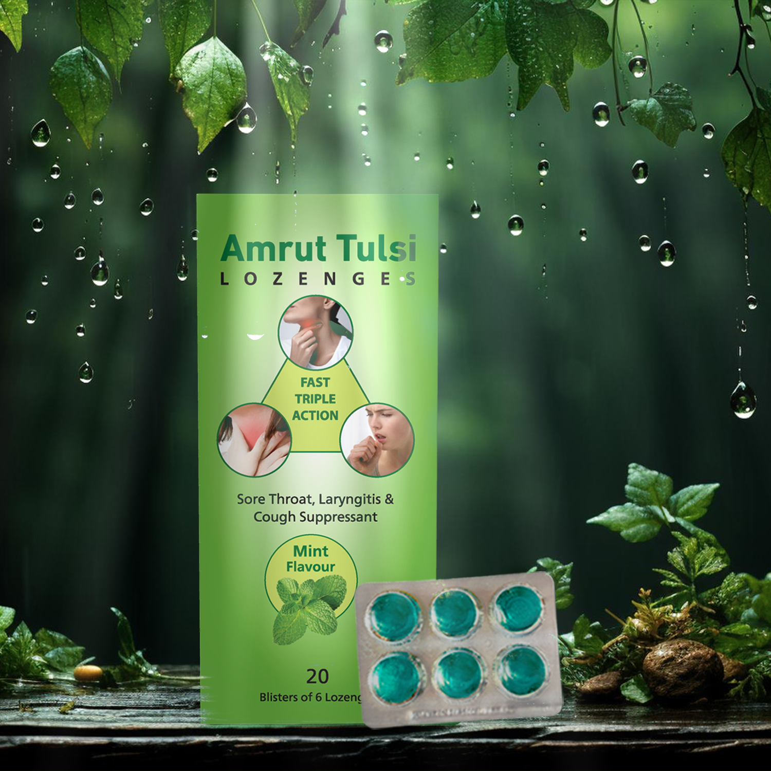 Amrut Tulsi Lozenges Mint