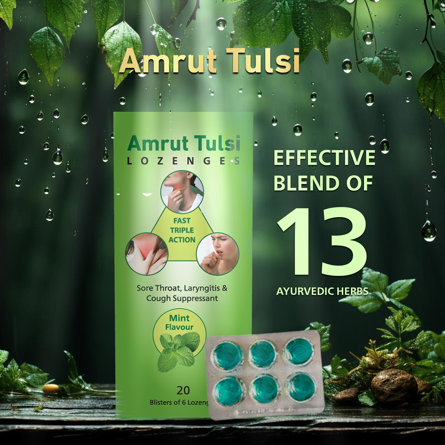 Amrut Tulsi Lozenges Mint