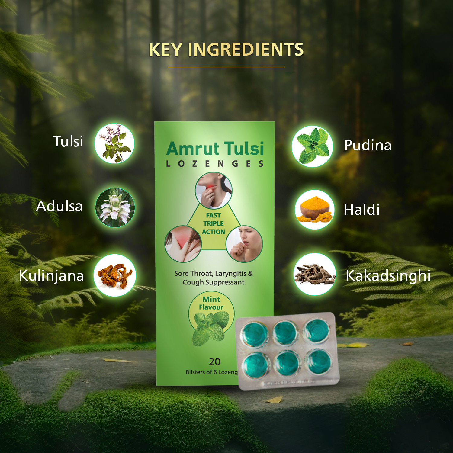 Amrut Tulsi Lozenges Mint