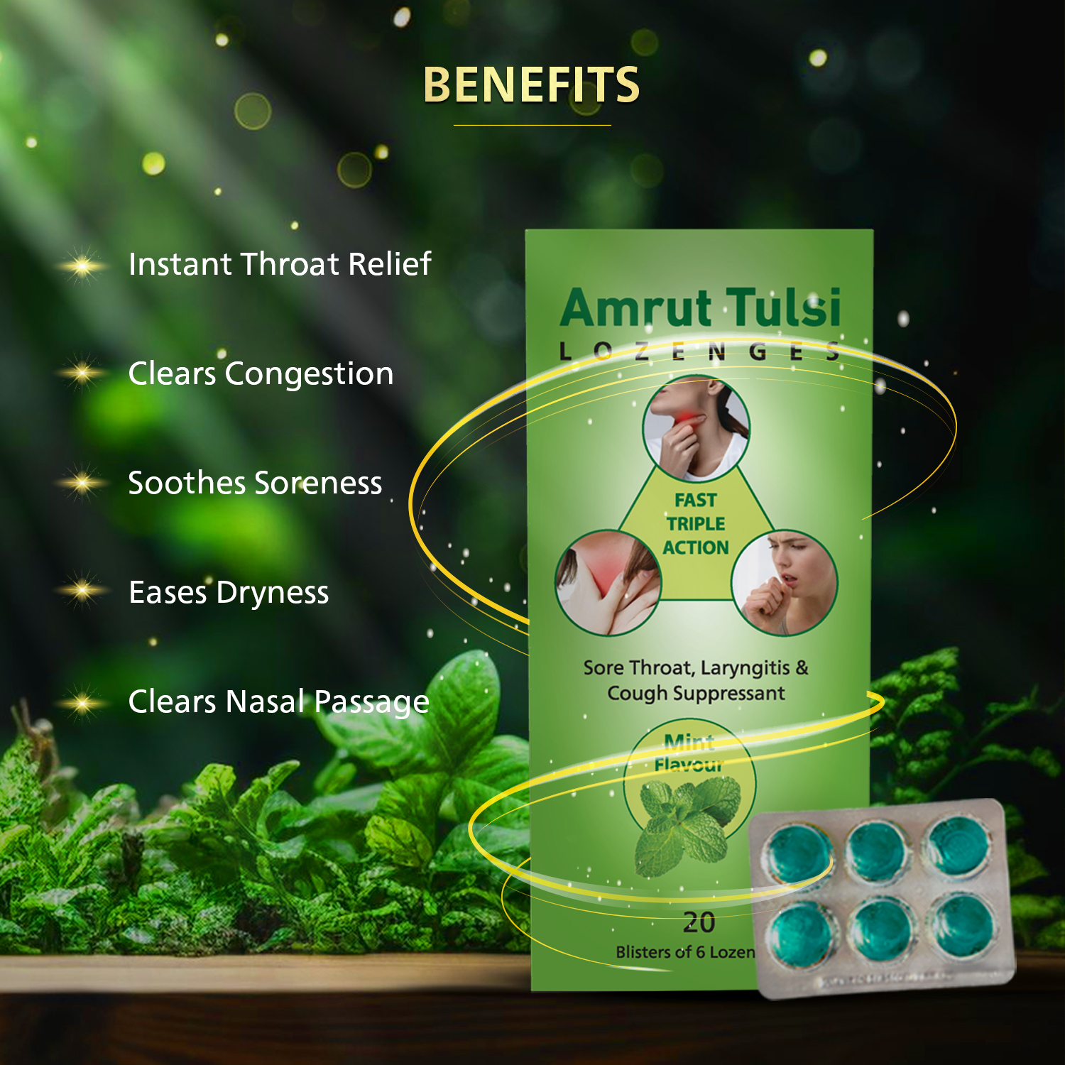 Amrut Tulsi Lozenges Mint