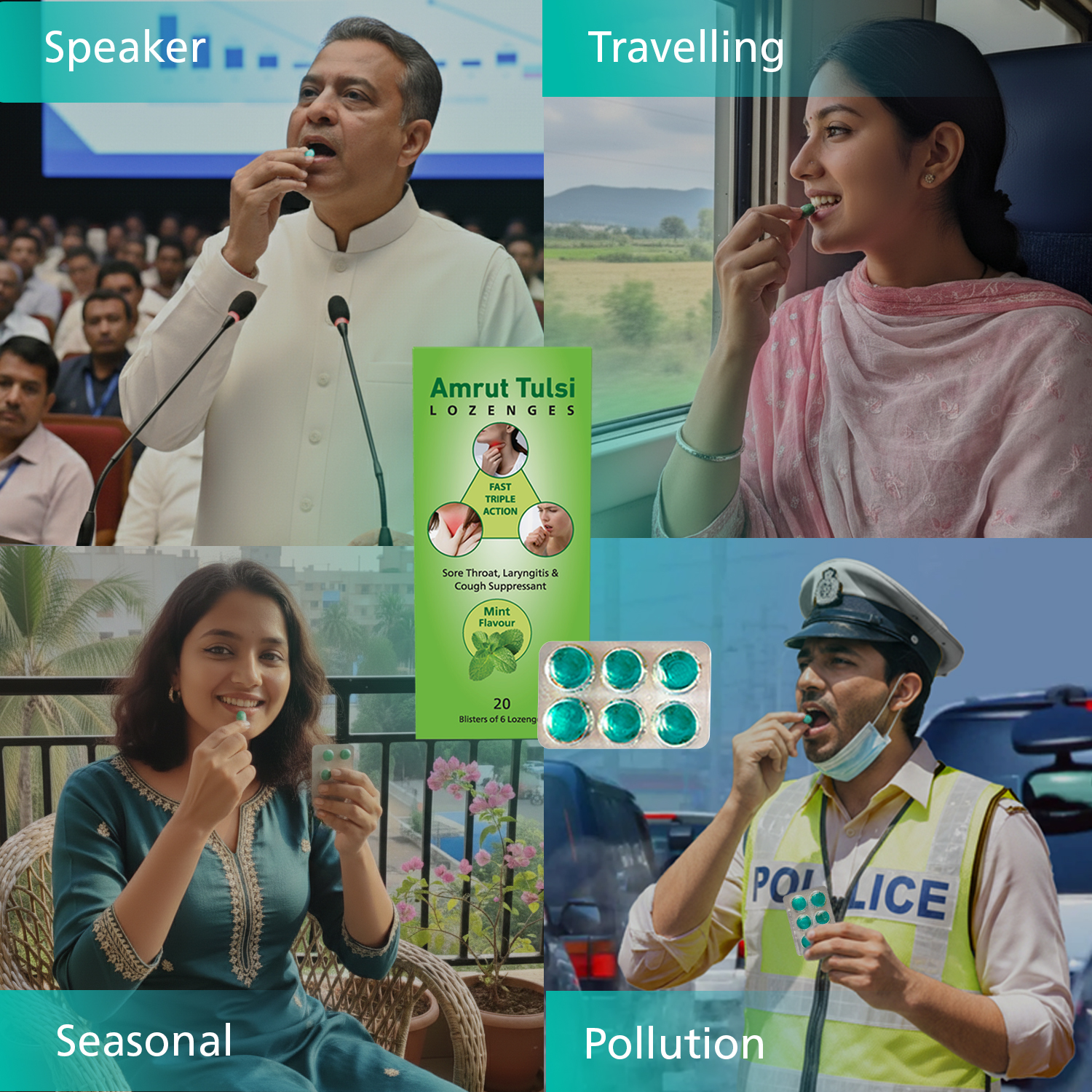 Amrut Tulsi Lozenges Mint